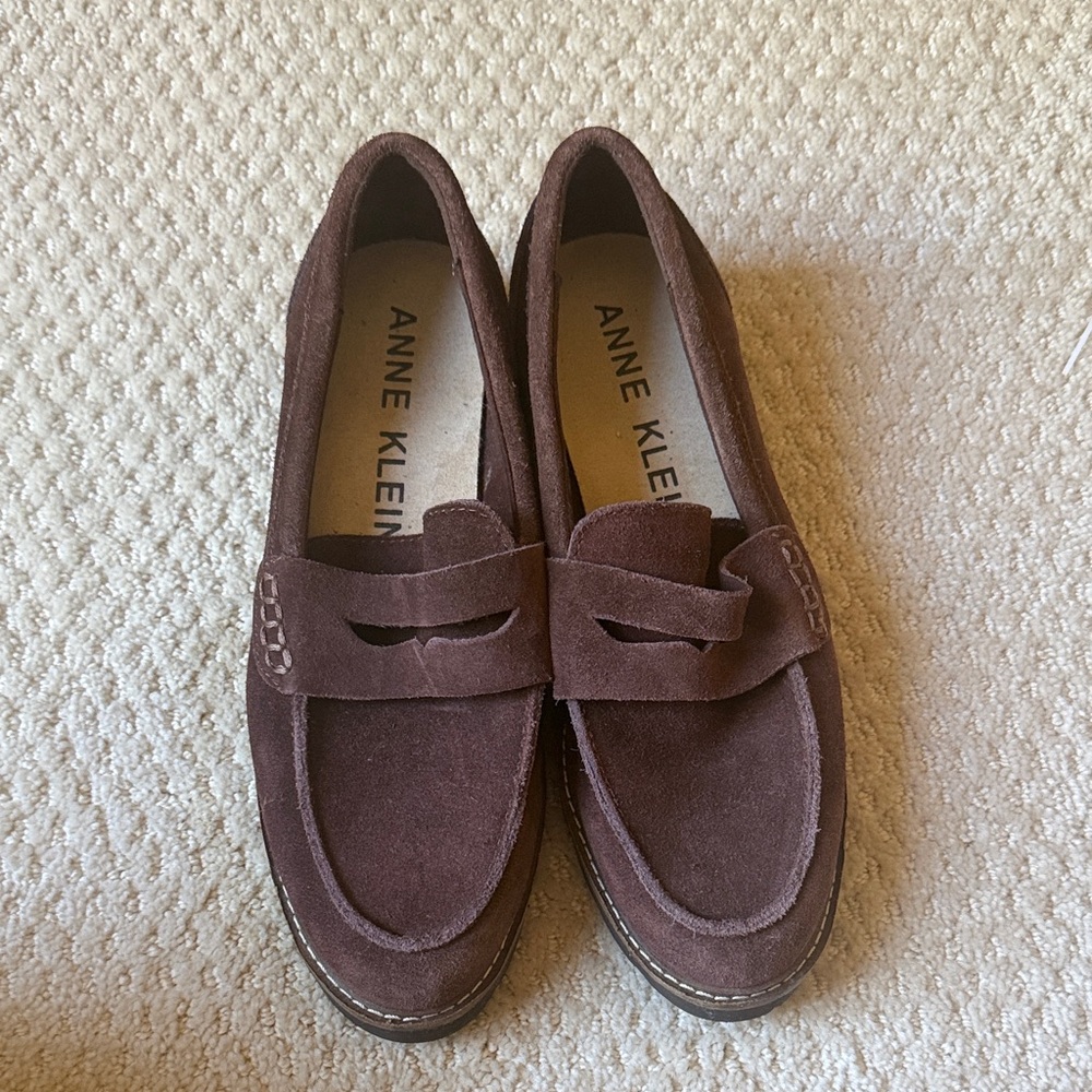 Anne Klein Emmylou Chocolate Suede Loafers